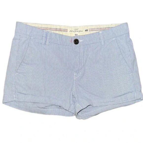 H&M Pants - H&M Blue and White Striped Shorts Size 4